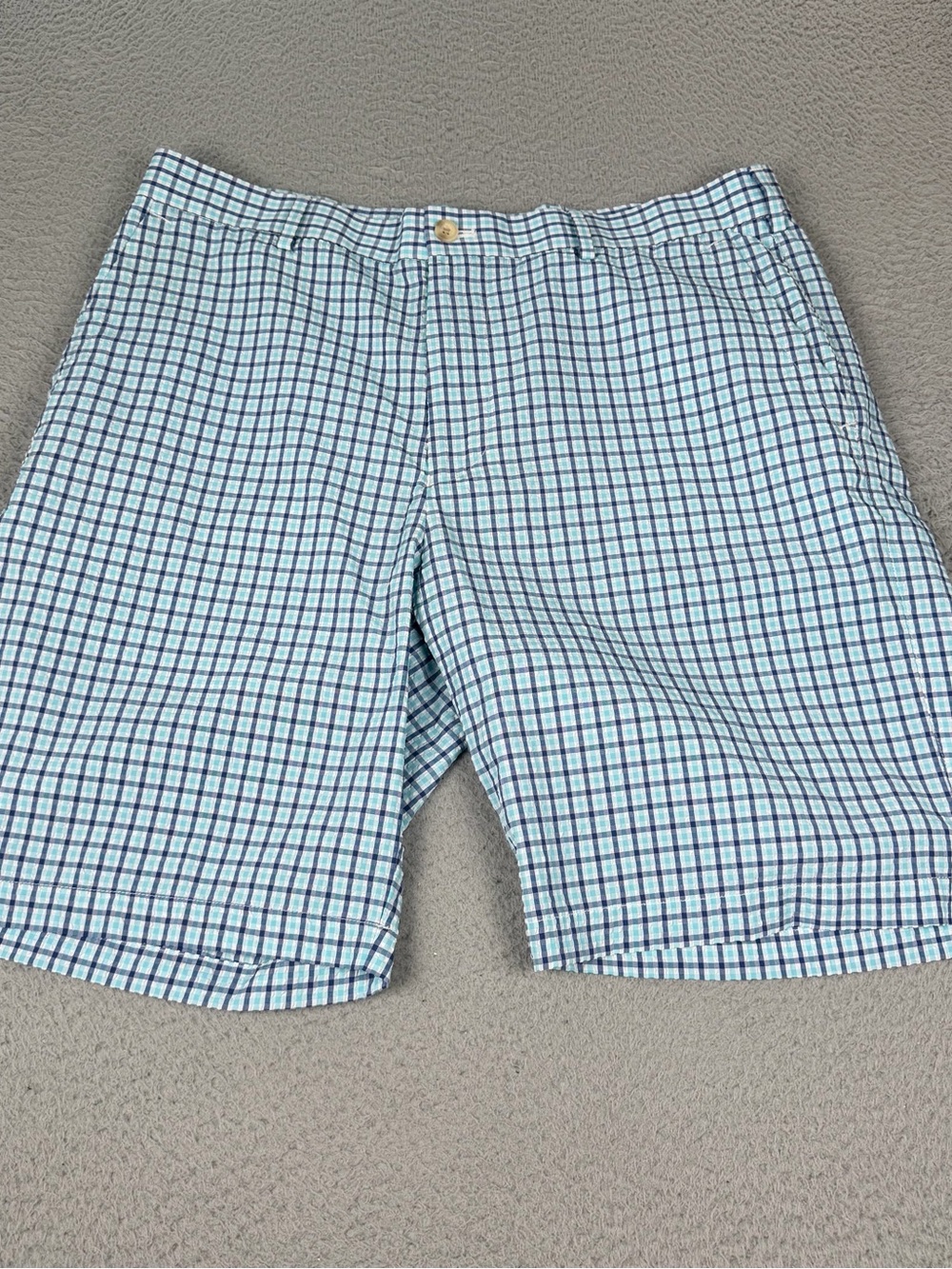 Peter Millar Crown Sport Short Mens 34 Blue Plaid Performance Seersucker Golf - Picture 2 of 11